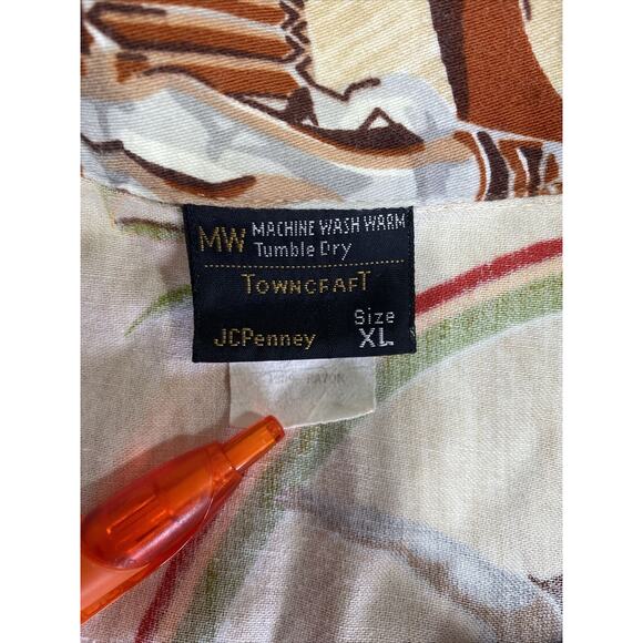 Towncraft Shirt Mens Extra Large Aloha Hawaiian Island Hula Surf Tiki VINTAGE - Picture 3 of 6